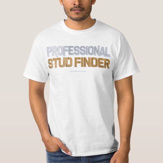 Camiseta SlipperyJoe's Professional Stud Finder madera 3-D (Anverso)
