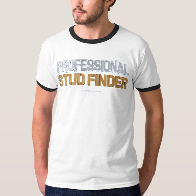 Camiseta SlipperyJoe's Professional Stud Finder madera 3-D (Anverso)