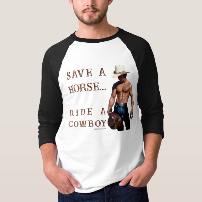 Camiseta SlipperyJoe's save horse montar paja cowboy gorra  (Anverso)