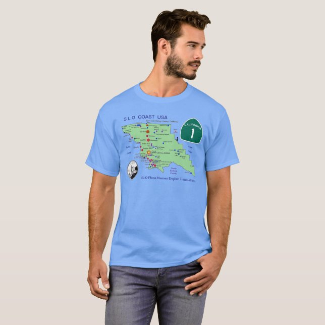 Camiseta SLO Place Names MAP T-Shirt (Anverso completo)