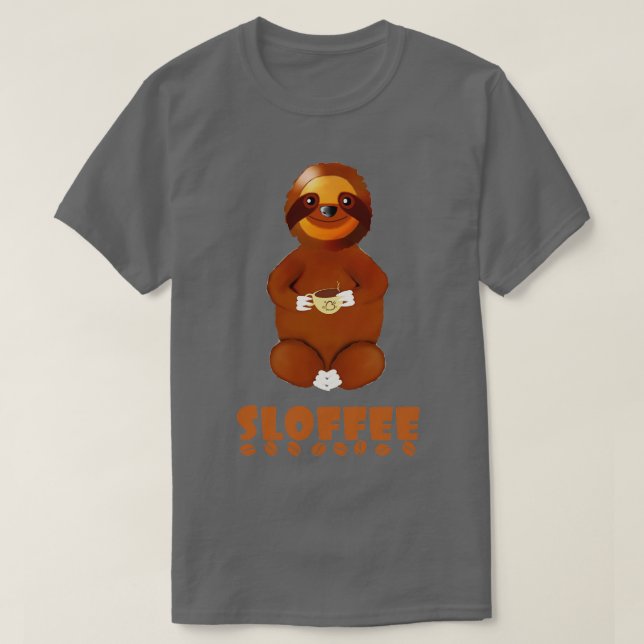Camiseta Sloffee Pun Sloth con regalo de café 1 (Diseño del anverso)