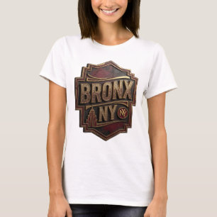 Camiseta Slogan BRONX NY Oro Brillante