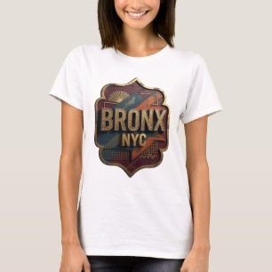 Camiseta Slogan BRONX NYC Dorado Impactante