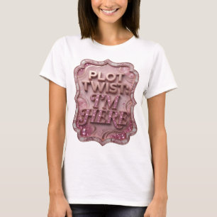 Camiseta Slogan Chic Gold GIRO INESPERADO ESTOY AQ
