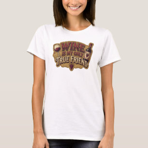Camiseta Slogan Crisp Pink WINE IS MY ONLY TRUE FR