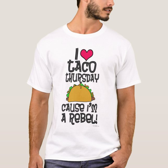 Camiseta Slogan de comida divertida del Jueves Taco Oficial (Anverso)