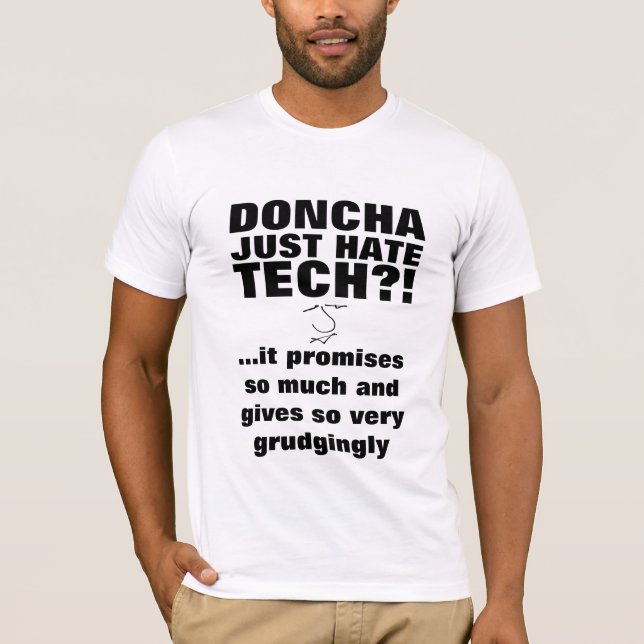 Camiseta Slogan de Hate Tech - tecnología apagada (Anverso)