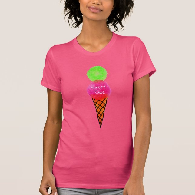 Camiseta Slogan de la época dulce Arte pop de helado (Anverso)