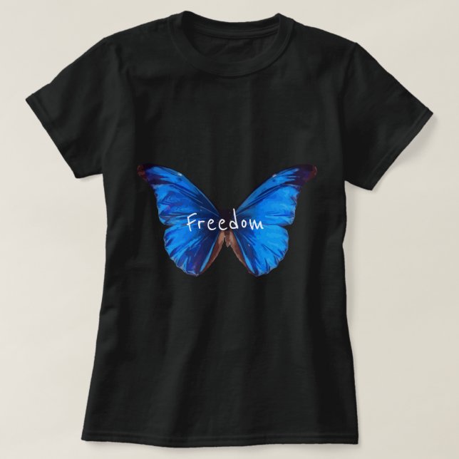 Camiseta Slogan de la libertad Hermosa mariposa monárquica  (Diseño del anverso)