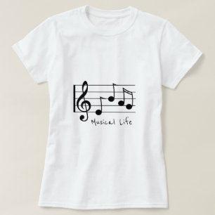 Camiseta Slogan de la vida musical Clef de notas musicales