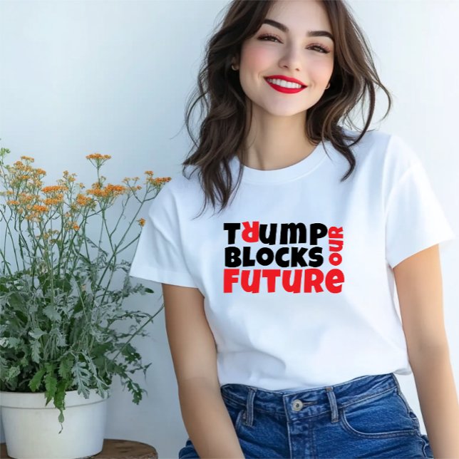Camiseta Slogan de protesta feminista anti Trump negro rojo (antitrump feminist protest)