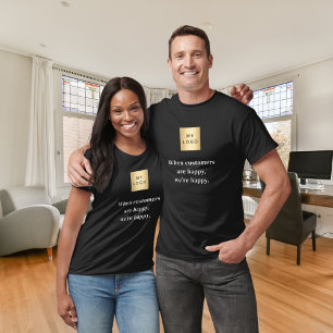Camiseta Slogan del logo comercial de los clientes felices 