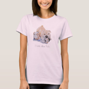 Camiseta slogan divertido con perro adorable shar pei