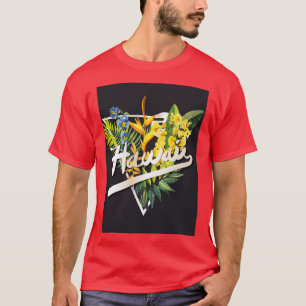 Camiseta Slogan gráfico hawaiano con flor tropical