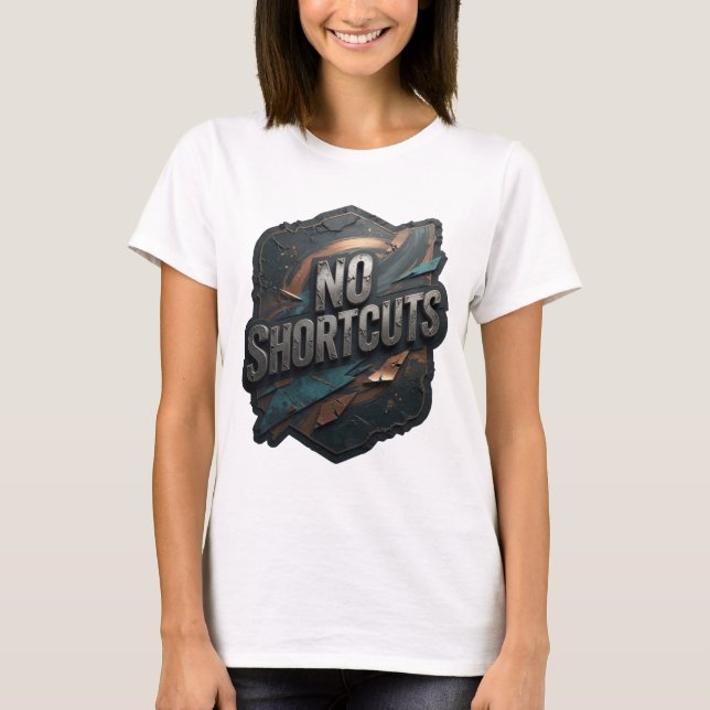 Camiseta Slogan Gris de Moda SIN ATajos (Anverso)