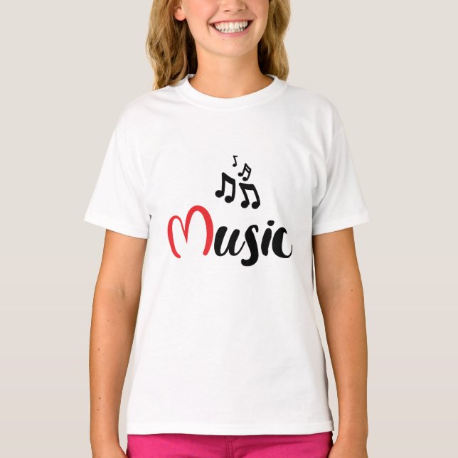 Camiseta Slogan ik hou van muziek. Liefde voor muziek. (Anverso)
