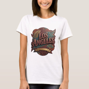 Camiseta Slogan LOS ANGELES Catchy Gold