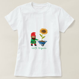 Camiseta Slogan orgánico de jardinería con gnomo de jardín