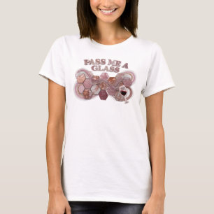 Camiseta Slogan Rosa Atractiva PÁSAME UNA COPA