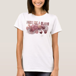 Camiseta Slogan Rosa Impactante PÁSAME UNA COPA