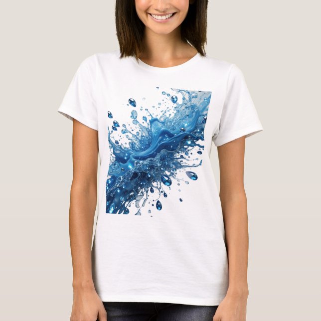 Camiseta Slogan Salpicaduras de AGUA de Plata Fría (Anverso)