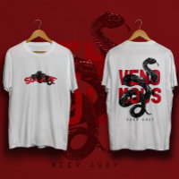 Slogan venenoso con ropa de calle cobra negra