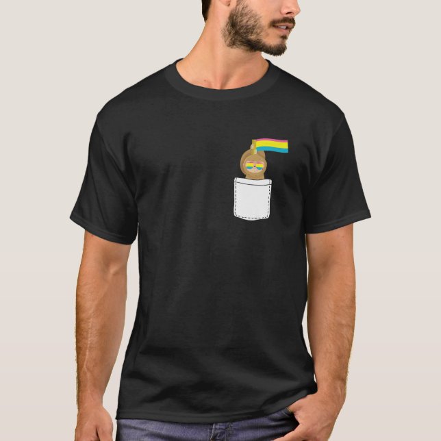 Camiseta Sloket Pocket Pansexual Orgullo lindo animal (Anverso)