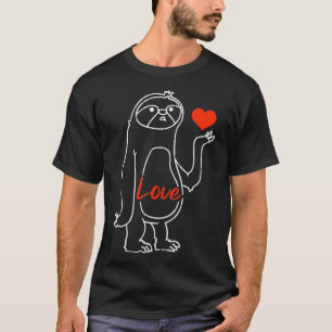 Camiseta Slot Heart Line Art Día de San Valentín Cute Anima