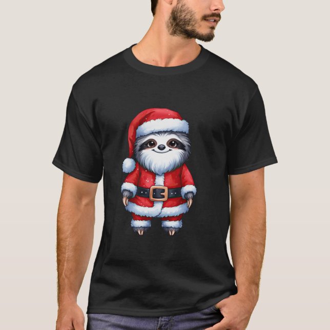 Camiseta Slote Cute Santa Funny Navidades Sloth (Anverso)