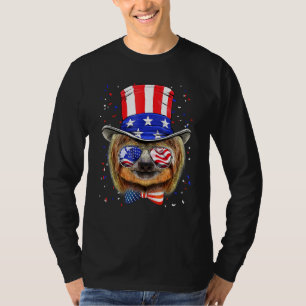 Camiseta Sloth 4 de julio American Sloth - Gorra de gafas d