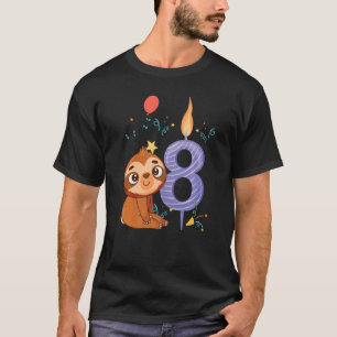 Camiseta Sloth 8º Nacimiento Lazy Sloths Animal Graphic