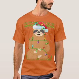 Camiseta Sloth Animal Lover Xmas enciende Santa Ugly Sloth