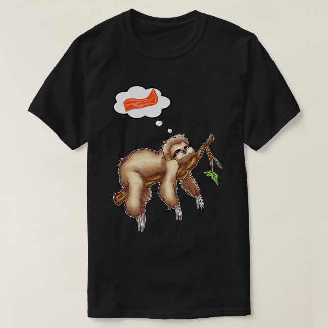 Camiseta Sloth Bacon Funny Lazy Sleep Nap Costume (Diseño del anverso)