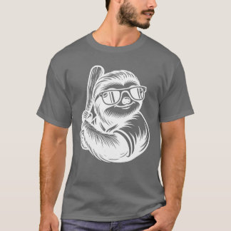 Camiseta Sloth Baseball Player Sports Silhouette friends gi