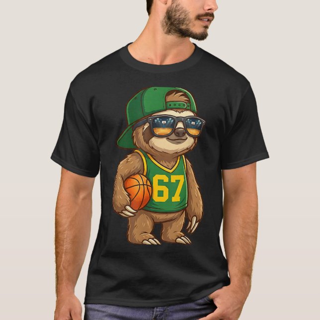Camiseta Sloth Basketball 67 Gen Alpha Slang Srts Men Boys  (Anverso)