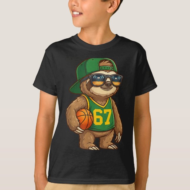 Camiseta Sloth Basketball 67 Gen Alpha Slang Srts Men Boys  (Anverso)