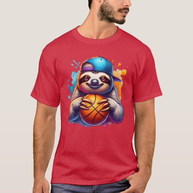 Camiseta Sloth Basketball Player Funny Sports Design funny  (Anverso)