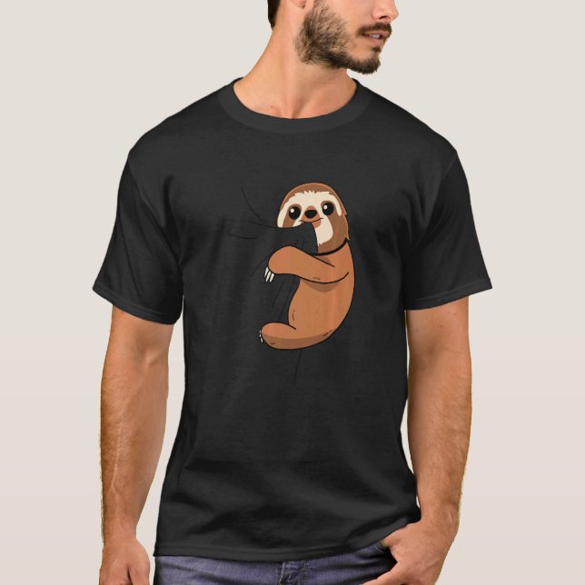 Camiseta Sloth Biting Cute Sloth Animal Sloth (Anverso)
