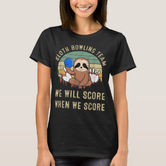 Camiseta Sloth Bowling Team Funny Retro Vintage Bowler Matc