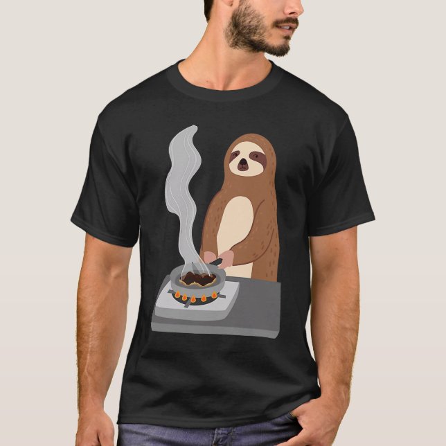 Camiseta Sloth Burns Food Cooking Hobby Chef Ironic Sloth (Anverso)