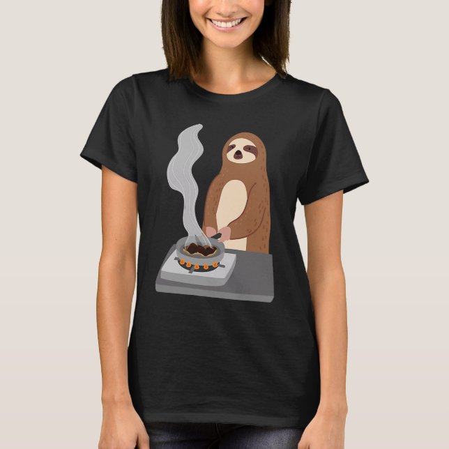 Camiseta Sloth Burns Food Cooking Hobby Chef Ironic Sloth (Anverso)