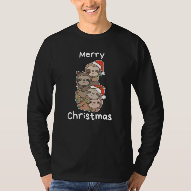 Camiseta Sloth Christmas Tree Navidades Animales Sloths (Anverso)