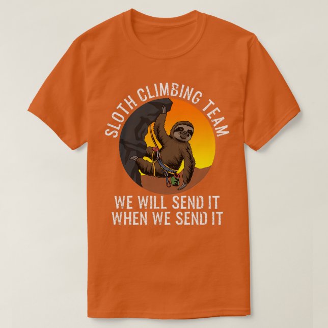 Camiseta Sloth Climbing Team Funny Climbing Sloth Gift (Diseño del anverso)