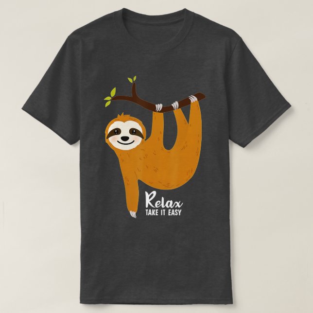 Camiseta Sloth Colgando en un árbol Gracioso Lover Relax Ta (Diseño del anverso)