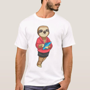 Camiseta Sloth como secretario con Notepad