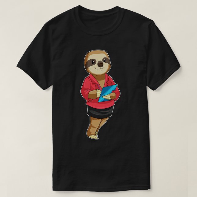 Camiseta Sloth como secretario con Notepad (Diseño del anverso)