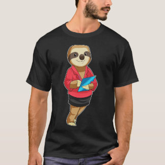 Camiseta Sloth como secretario con Notepad