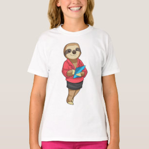 Camiseta Sloth como secretario con Notepad