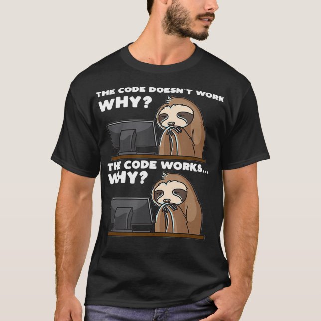 Camiseta Sloth Computer Scientist Programmer Funny Software (Anverso)