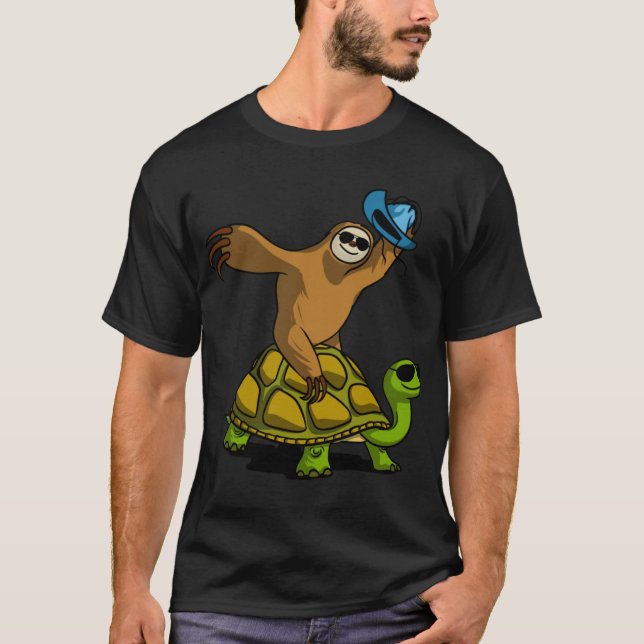 Camiseta Sloth Cowboy Ridingurtle vintage (Anverso)